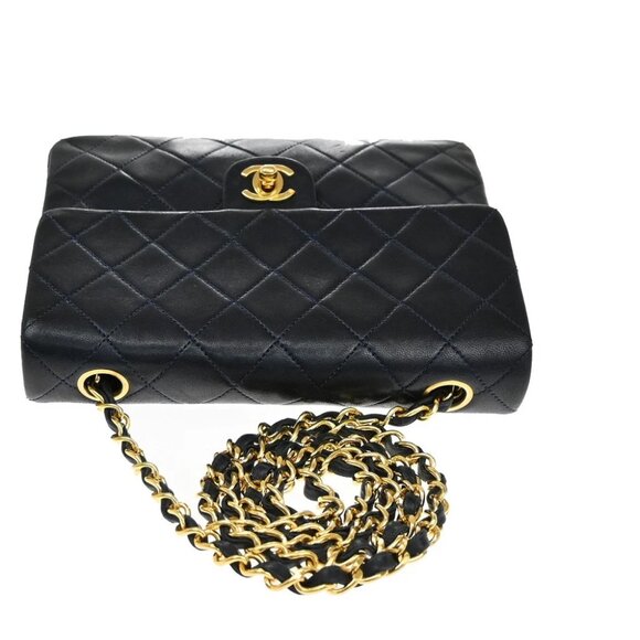 CHANEL CC Mini Matelasse Chain Shoulder Bag Leather Blue GHW Vintage - Picture 6 of 16